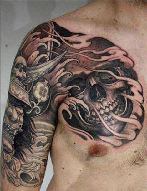 传统的时尚嘎巴拉半甲纹身图案