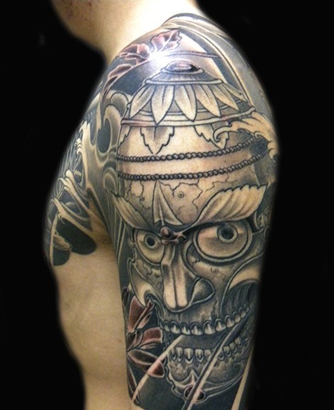 传统的时尚嘎巴拉半甲纹身图案