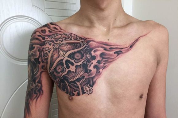 传统的时尚嘎巴拉半甲纹身图案