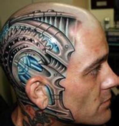 另类夸张的头部纹身