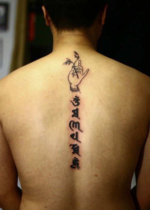 超经典的六字真言梵文纹身