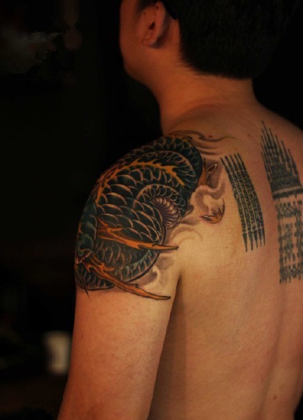 大气漂亮的般若半甲纹身大全