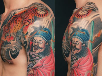 伏魔钟馗人物半甲纹身