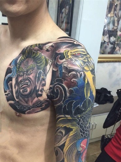 不动明王半甲纹身图案大全