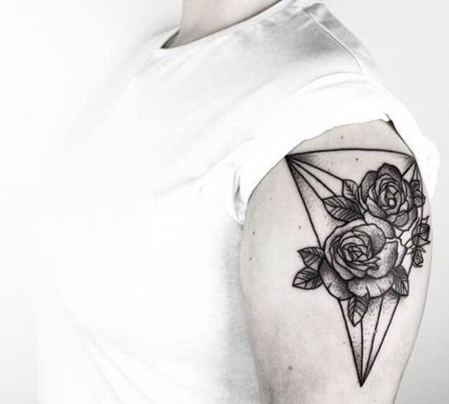 简单干净的几何纹身图案