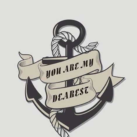 大气时尚的船锚纹身手稿素材