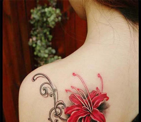 抚媚而神秘的彼岸花纹身