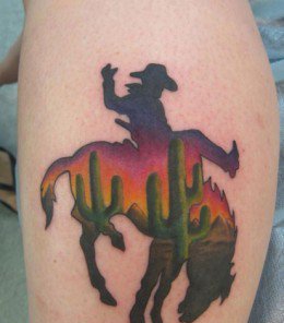 欧美cowboy牛仔男孩纹身图案