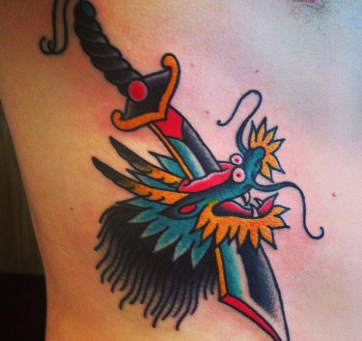 代表力量勇气权力的龙纹身