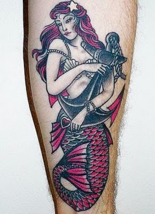 多种美人鱼纹身图案