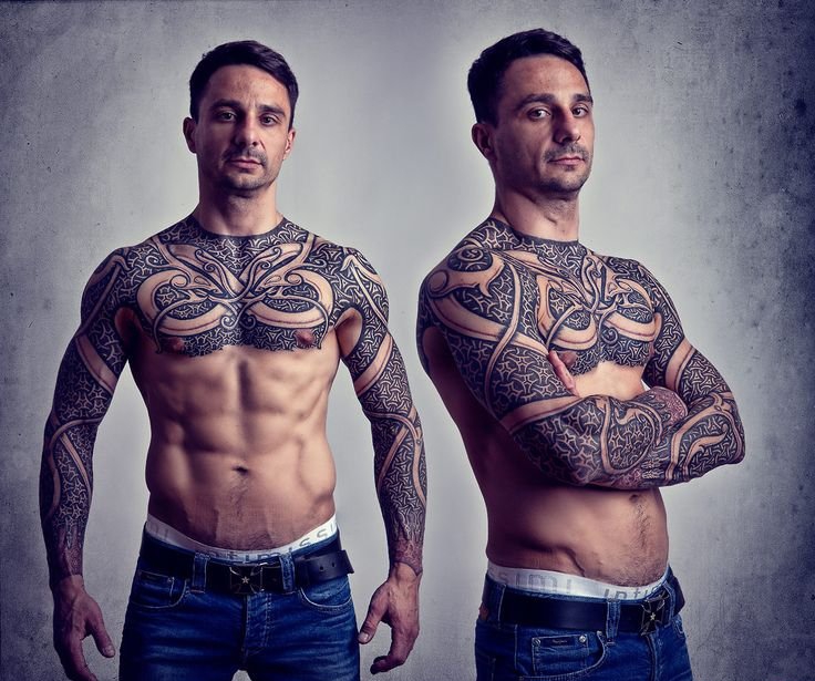 超帅气的海盗护甲纹身