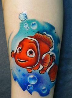 小丑鱼尼莫纹身图案Nemo tattoo