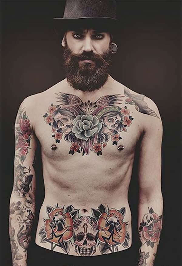 42款漂亮霸气的胸部纹身