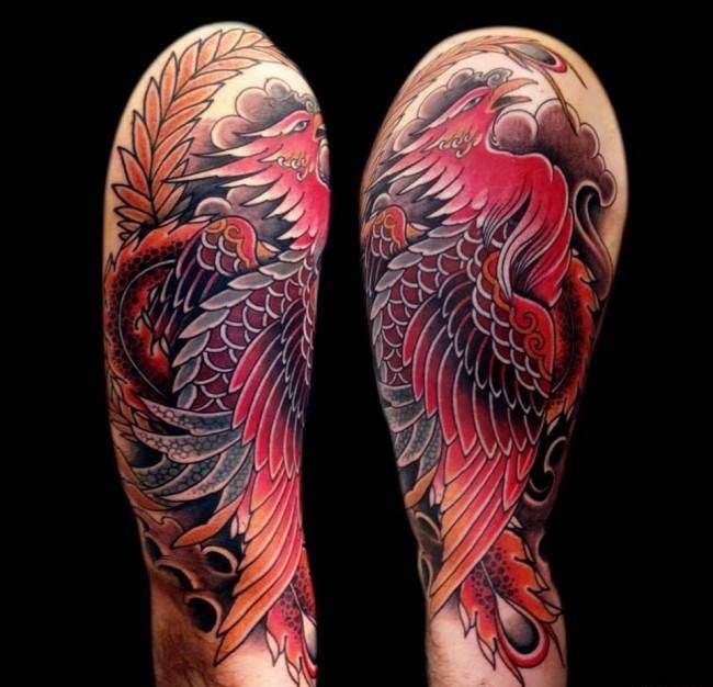 42款漂亮且很有吸引力的凤凰纹身