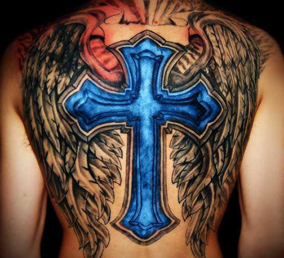 男人喜欢的十字架纹身图案