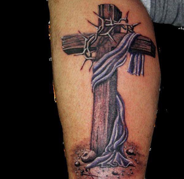 男人喜欢的十字架纹身图案