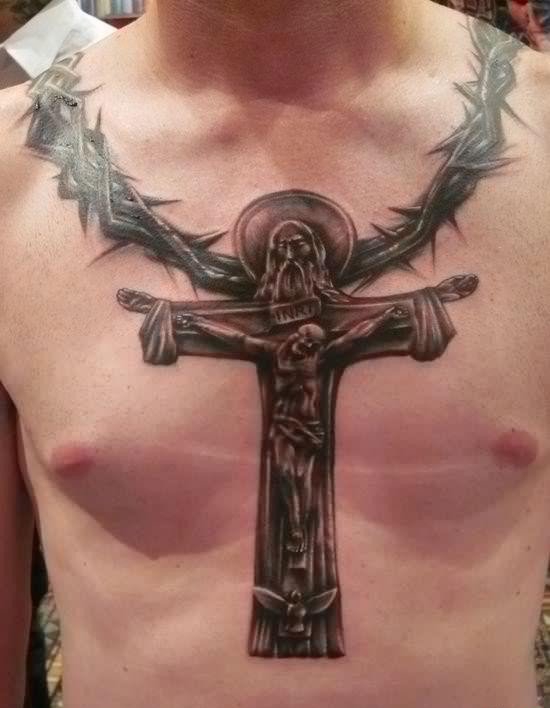 男人喜欢的十字架纹身图案