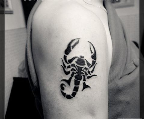 超级精致形似的蝎子纹身
