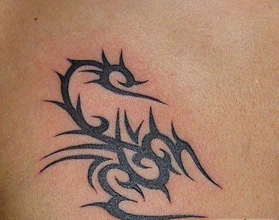 超级精致形似的蝎子纹身