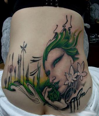 欧美风格美女纹身图案