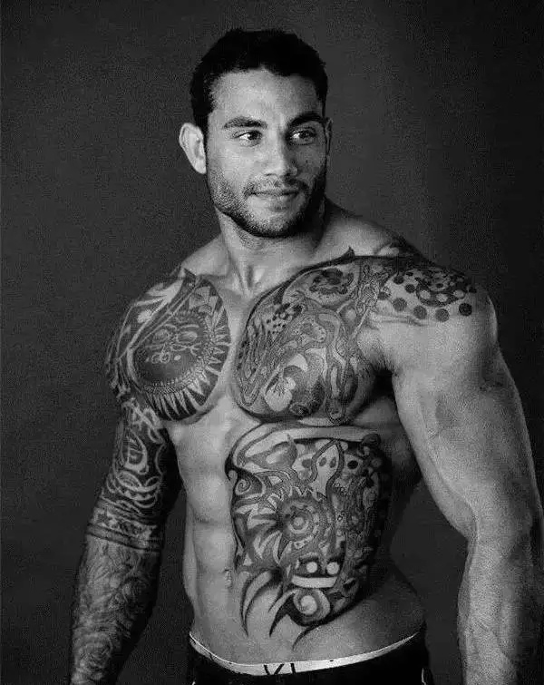 非常有魅力的双半甲图腾刺青