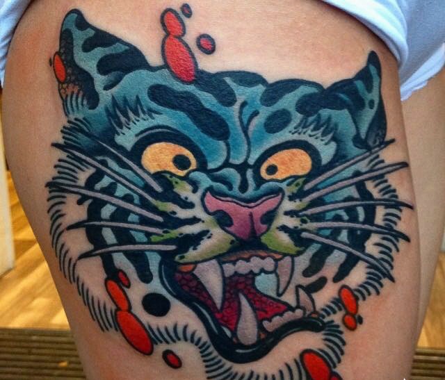 一组古灵精怪的个性彩色图腾刺青