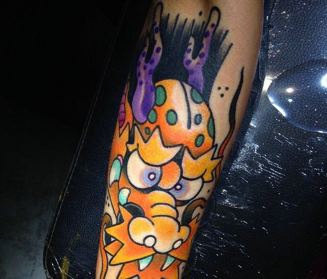 一组古灵精怪的个性彩色图腾刺青