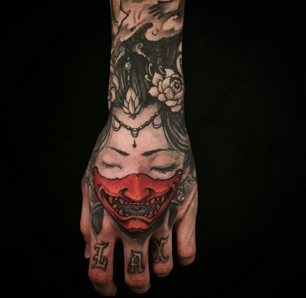 一组非常惊人恐惧的3d彩色图腾刺青