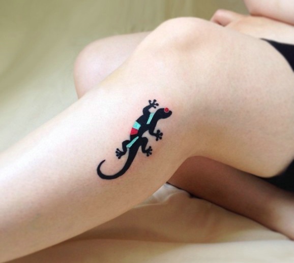 一组非常另类的小壁虎刺青
