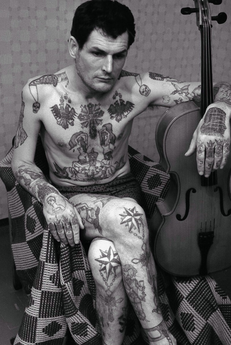 一组俄罗斯监狱男士图腾纹身