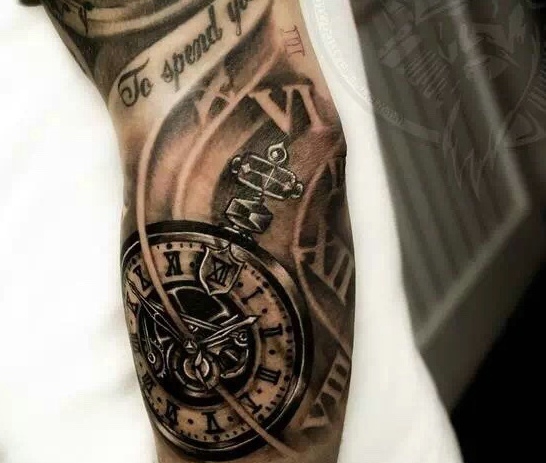 愿时间停留在那一刻的时钟钟表纹身
