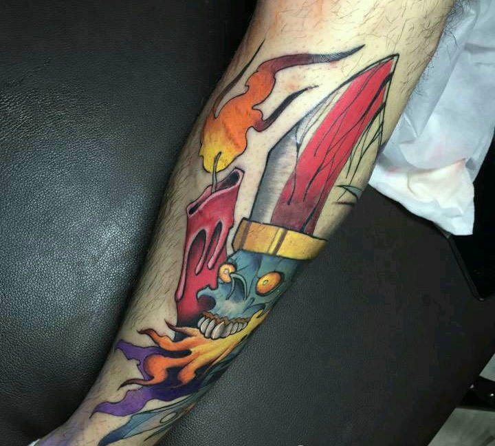 一款具有欧美风范的花臂刺青