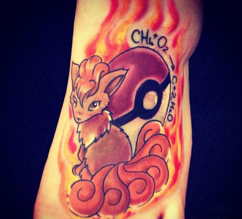 宠物小精灵的小狐狸纹身