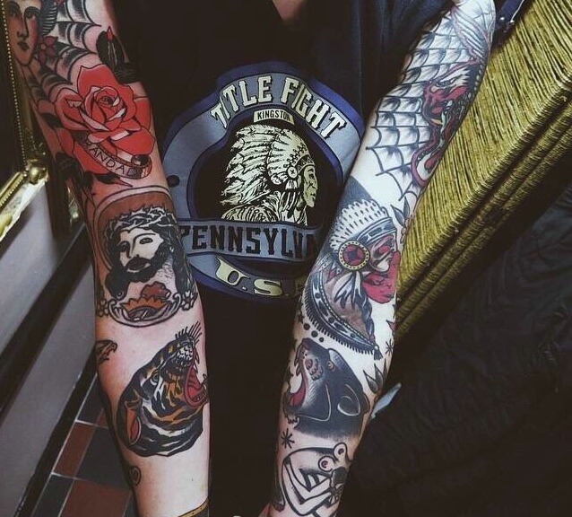 精彩夺眼的时尚花臂刺青