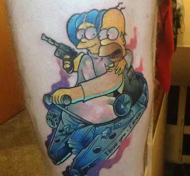 一组超级卡通的彩色图腾纹身图案