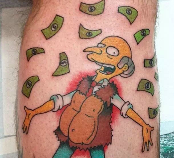 一组超级卡通的彩色图腾纹身图案