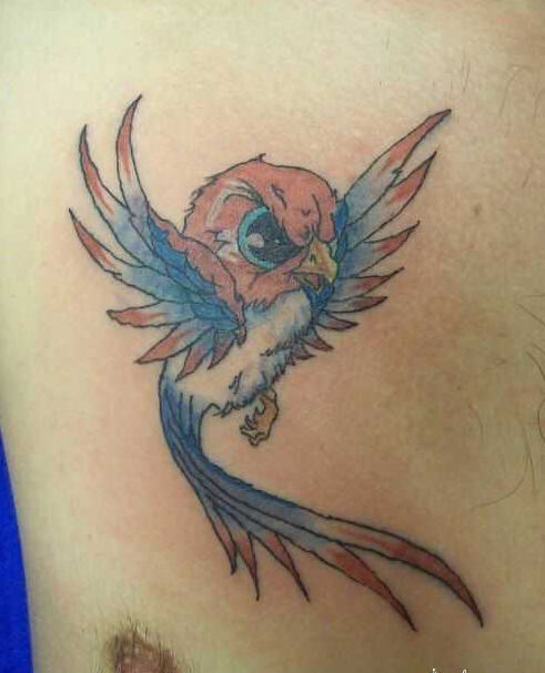 男士个性的愤怒小鸟纹身