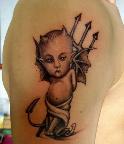 可爱的欧美小恶魔纹身图案