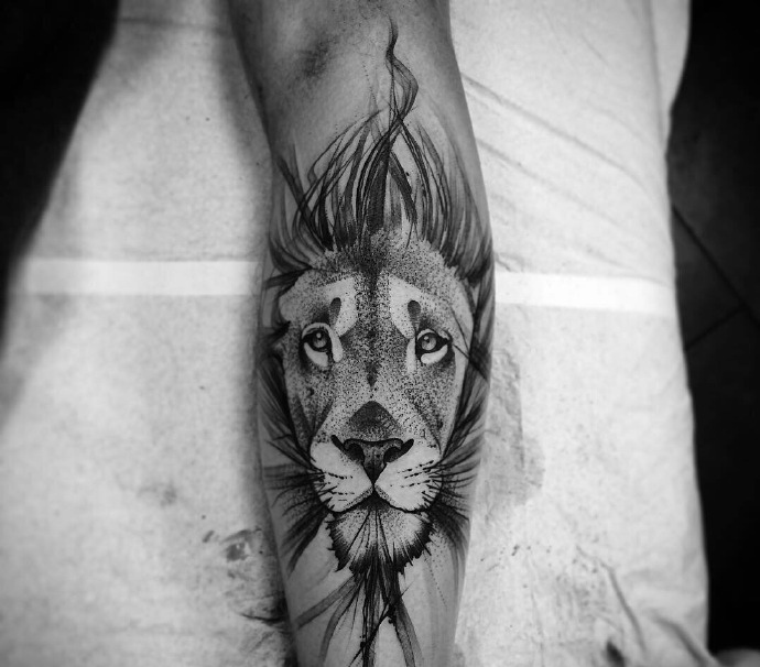 一组黑灰动物纹身图片个性时尚