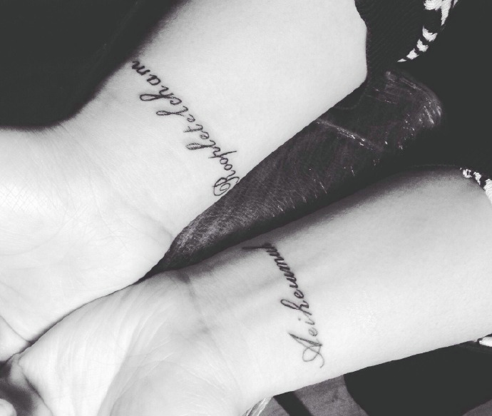 手腕英文纹身图片小清新秀气