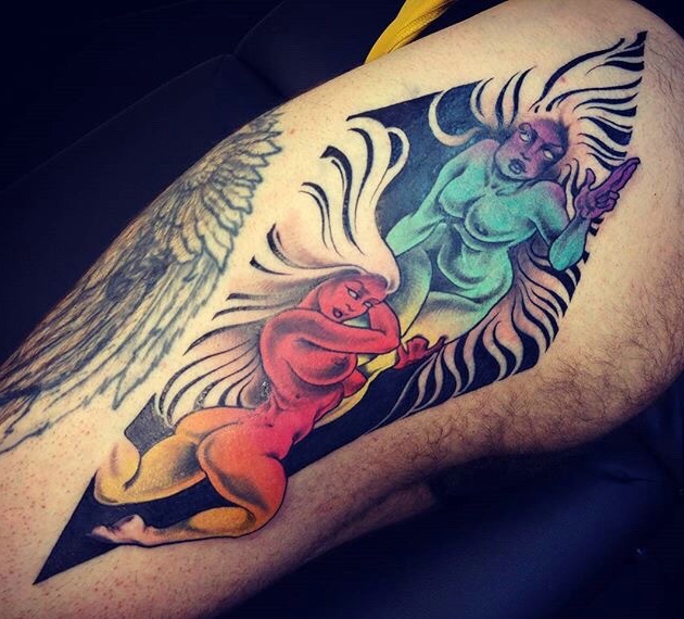 一组个性十足的彩色图腾纹身图片