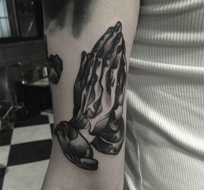 一组非常有味道的school风格的黑灰纹身图案