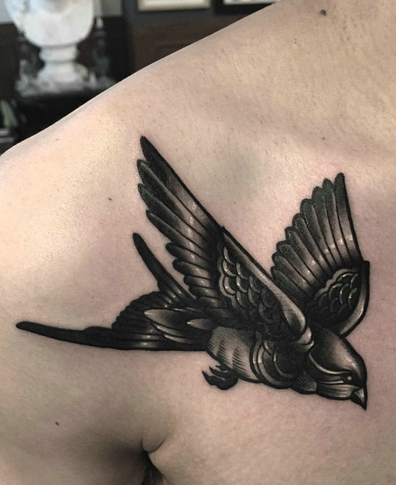 一组非常有味道的school风格的黑灰纹身图案