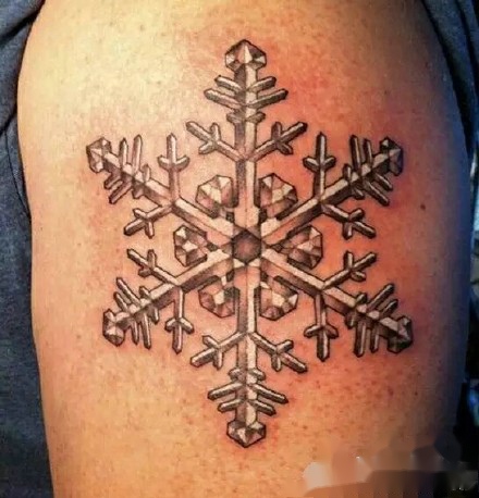 个性简约的雪花纹身图片