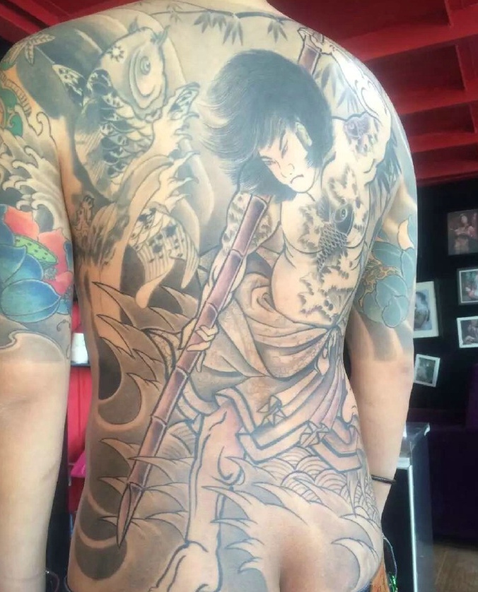 满背经典日式图腾纹身图案