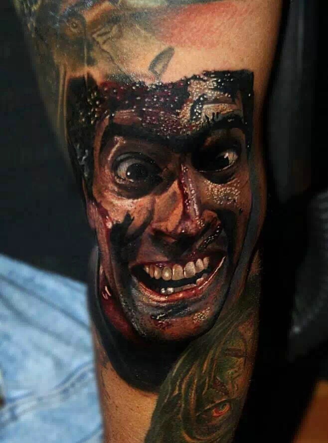 一组非常重口味的彩色3d纹身图案