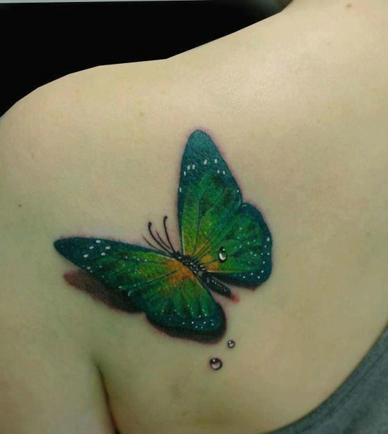 几款3d蝴蝶纹身图案女人味十足
