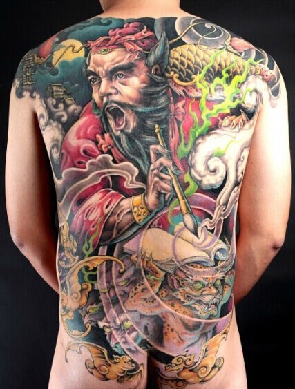 时尚个性的满背钟馗纹身图案