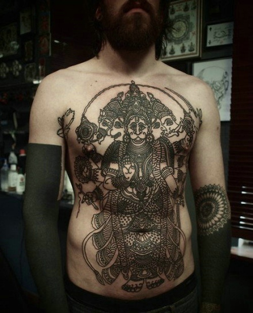 西方花旦纹身图案