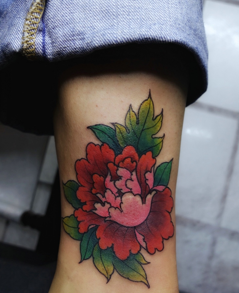 脚底花朵纹身图片点亮你的人生